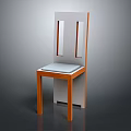 Modern Simple Leisure Chair With Wooden Frame Light Gray Padded Seat And Rectangular Cutouts