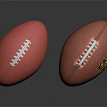 Red and Brown American Footballs With White Laces and NFL Logo