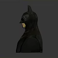 Detailed Batman Bust Sculpture With Black Helmet And Yellow Bat Symbol