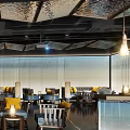 Contemporary Bar Interior Design With Decorative Ceiling Lighting Comfortable Seating And Stylish Bar Counter