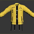 Stylish Yellow Jacket Featuring SASSA Logo Triangle Patch Zipper And Side Pockets 3d model