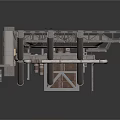 Industrial Mechanical Equipment Platform With Metal Frame Pipes And Components