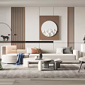 Modern sofa coffee table combination 3d model