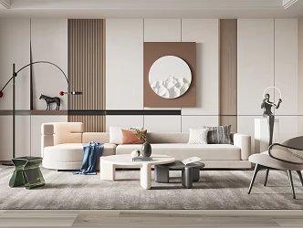 Modern sofa coffee table combination 3d model
