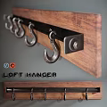 Loft Style Entryway Hallway With Wooden Board And Metal Hooks Design