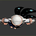 3D Fantasy Creature Character Model With White Hair Star Headdress Pink Outfit And Black Wings