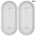 Two Oval Shaped Mirrors With Golden Frames Reflecting Interior Space 3d model