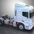 Modern White Functional Commercial Truck Cab Chassis With Large Wheels Design 3d model