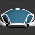 Modern Computer Mouse With Sleek Blue Silver Metallic Design And Illuminated Base 3d model