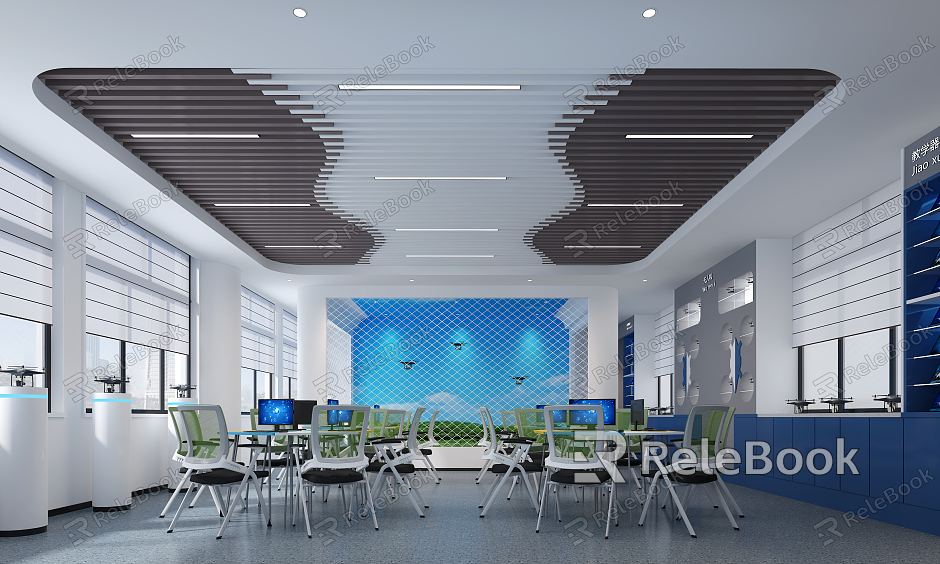 Modern Classroom Drone Training Classroom Science and Technology Classroom model