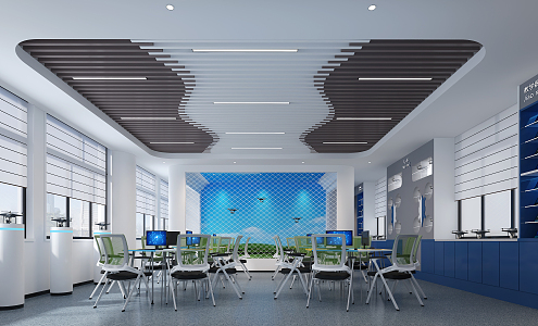 Modern Classroom Drone Training Classroom Science and Technology Classroom 3d model