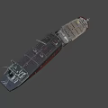 Close Up View of Dismantled Ship Revealing Internal Structure and Rusted Hull