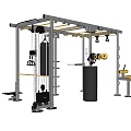 Multi Functional Sports Training Equipment With Punching Bag Weight Racks Seat And Resistance Bands