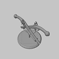 Vintage Crossed Pistols Display On Wooden Base With Metal And Carved Wooden Components