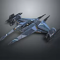 Futuristic Sci-Fi Spaceship with Dark Gray Geometric Patterns and Sleek Sharp Wings 3d model