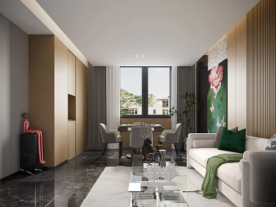 Elegant Hotel Mahjong Room Interior Design With Mahjong Table Comfortable Chairs And Decorative Lighting 3d model