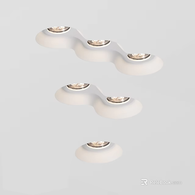 White Modern Recessed Downlights And Spotlights For Home Ceiling Lighting Fixtures 3d model 