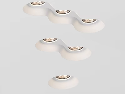 White Modern Recessed Downlights And Spotlights For Home Ceiling Lighting Fixtures 3d model