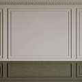 Elegant Interior Wall Decorative Gypsum Molding with White Green Rectangular Frame Design 3d model