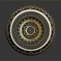 Artistic Hand Carved Decorative Jar With Intricate Patterns And Gold Accents