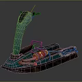 Teal Vintage Jet Ski With Metal Handles Red Pipes And Rustic Body Details