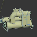 Large Light Green Industrial Equipment Featuring Pipes And Control Panel In Factory