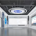 Modern Jidong Oilfield Exhibition Center Interior With Large Screen Green Plants And Energy Theme