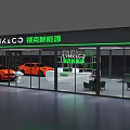 LYNK CO New Energy Vehicle Showroom Interior With Red Cars And Glass Facade