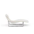 Modern White Chaise Lounge With Sleek Design And Black Metal Frame