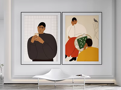 Modern Figure Painting Decorative Hanging Painting 3d model
