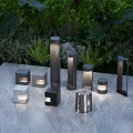 Modern Outdoor Lights With Various Shapes For Garden Patio And Greenery Setting