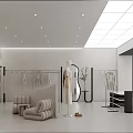 Modern Clothing Store With White Interior Mannequins Racks And Bright Lighting