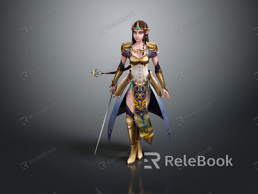 Modern Game Character Princess Zelda Princess Salda Classical Beauty model