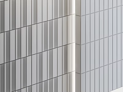 Modern Wall Surface With Vertical Striped Panel And Light Gray Texture Design 3d model
