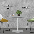 Modern Leisure Table and Chair Negotiation Table and Chair Green Plant Ornaments 3d model