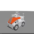 Orange And White Toy Vehicle Model With Top Equipment And Wheels