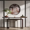 New Chinese-style Duan Jing Tai Hallway Case 3d model