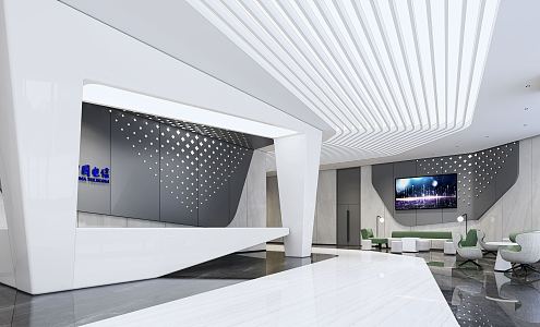 Modern Hall Office Lobby 3d model