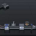 Industrial Equipment With Automated Conveyor Belt Robotic Arm And Production Line Mechanical Components