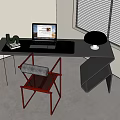 Modern Computer Table and Chair Laptop 3d model