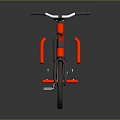 Red Bicycle With Disassembled Parts Including Wheels Seat And Frame On Reflective Surface