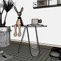 Round Side Ornaments Hanging Decorative Bookshelf 3d model