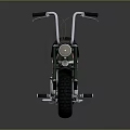 Green Retro Motorcycle With Black Seat Chrome Handlebars And Classic Headlight