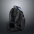 Black Durable Backpack With Multiple Compartments Adjustable Shoulder Straps For Daily Commute And Outdoor Use 3d model