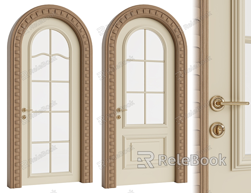 Cream Air Door Arch Round Door Vintage Door model