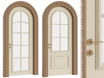 Cream Air Door Arch Round Door Vintage Door model