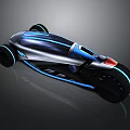 Futuristic Concept Vehicle With Streamlined Body Blue Accent Lights And Aerodynamic Wheels