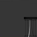 3D Model of Double Circular Platforms With Vertical Rods and Blue Base