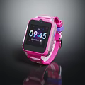 Pink Smart Watch For Kids With Digital Screen Time Date Display And Colorful Strap