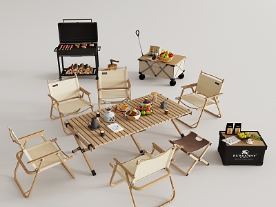 Modern Outdoor Camping Table and Chair Coffee Table Combination model